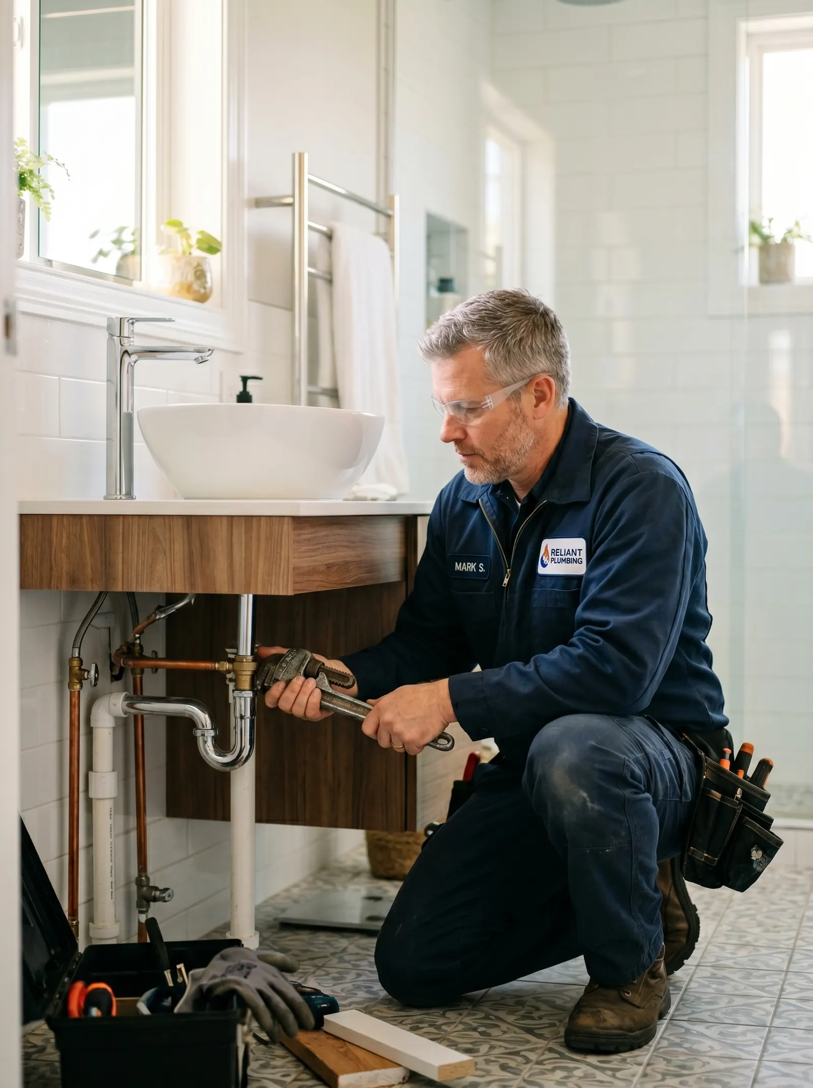 Professional plumber at work in Christchurch